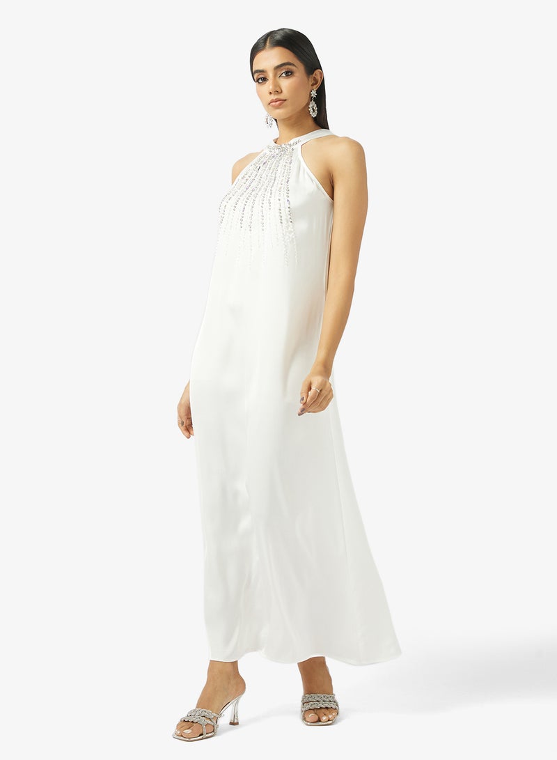 خزانة عباية مزينة مع فستان داخلي - Image 4